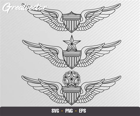 Army Aviator Wings Vector File Eps Svg Png Vector Art Etsy