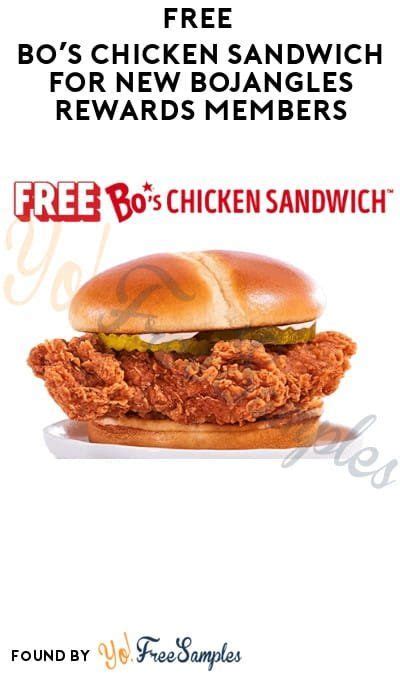 Free Bos Chicken Sandwich For New Bojangles Rewards Members Rewards Account Required In 2022