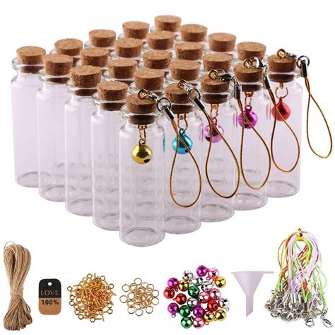 Maxmau Mini Glass Bottles With Cork Stoppers Ml Mini Jars Wishing