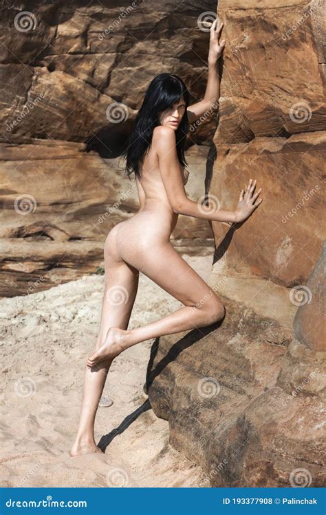 Naked Woman Beside Sea Caves Stock Photo Image Of Nudism Beach