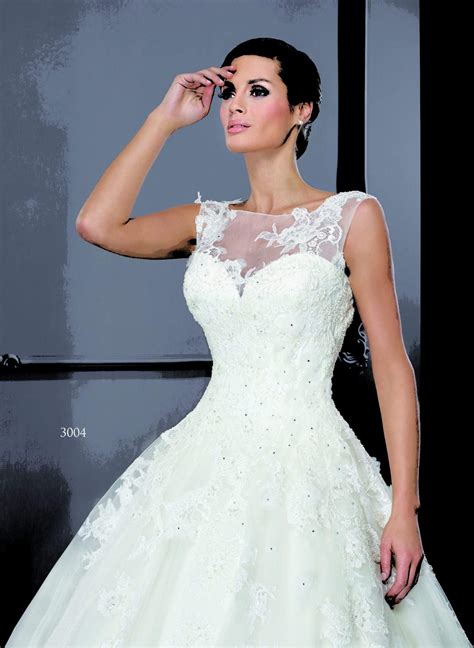 Style T3004 Bridal Gowns With Illusion Necklines Darius Fashion