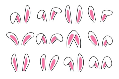 Ear Bunny Set Vector Art At Vecteezy