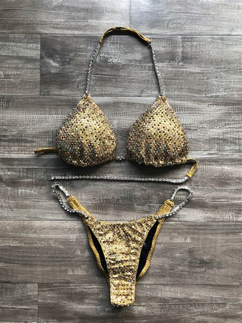 Competition Bikini Gold NPC IFBB OCB Competition Bikinis Etsy