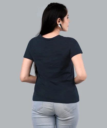 Half Sleeve Ladies Black Cotton Plain T Shirt Casual Wear At Rs 165