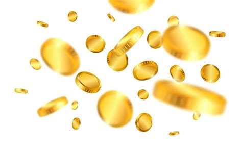 Realistic Gold Coins Explosion Isolated On White Background Vector