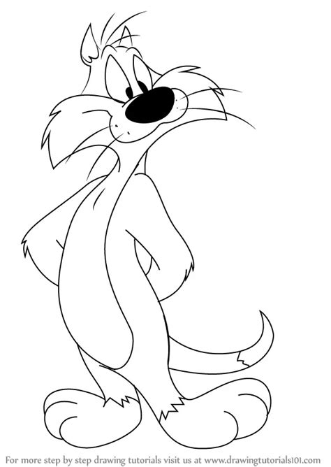 How to Draw Sylvester from Looney Tunes (Looney Tunes) Step by Step ...