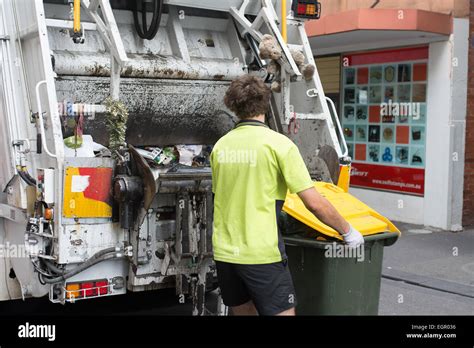 Sanitary Worker Doing Garbage Collection Stock Photo Alamy