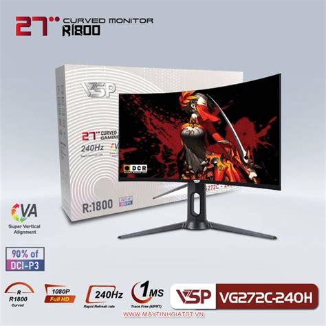 Màn hình Gaming VSP VG272C 27 inch FHD VA 240Hz 1ms Loa Cong