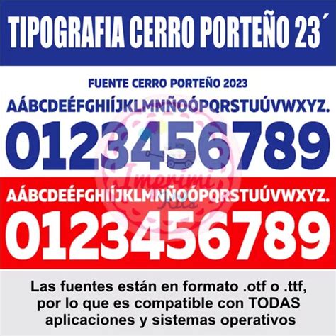 Tipografia Cerro Porte O Ttf Letras Numeros Dorsal Fuen En