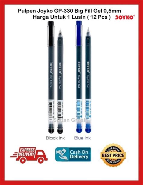 Pulpen Pena Gel Pen Joyko Gp Big Fill Gel Mm Pcs Lazada