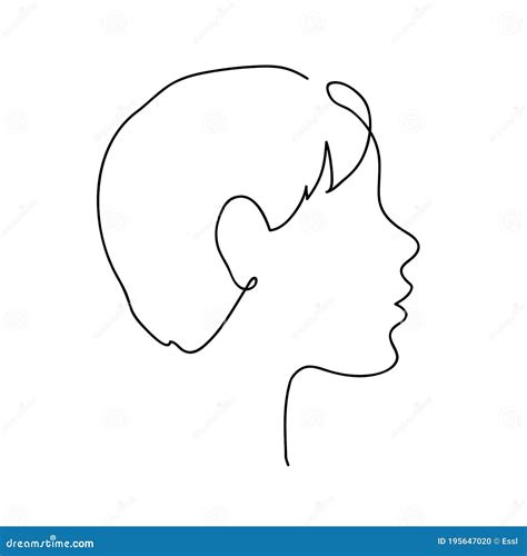 Little Boy Profile Design Child Head Outline Silhouette Stock Vector