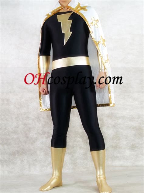 Gold And Black Shiny Metallic Unisex Superhero Zentai Suit [zt01149