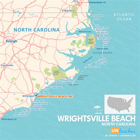 Map of Wrightsville Beach, North Carolina - Live Beaches