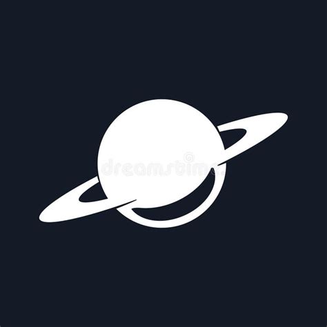 Saturn Silhouette Vector Icon Isolated on White Background. Astronomy ...