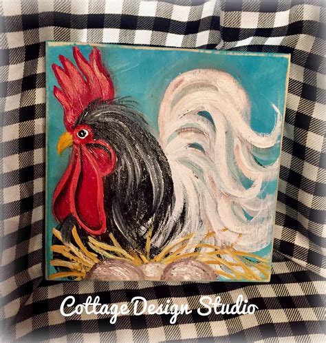 Rooster Painting Wall Decorrooster Art Rooster Kitchen Decor Country