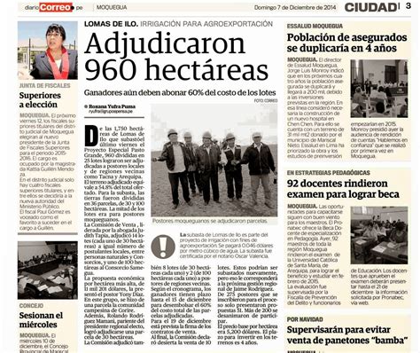 GRUPO INICIATIVA ANTICORRUPCION ILO Adjudicaron 960 hectáreas Lomas