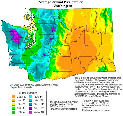 Washington State Precipitation Map - Tourist Map Of English