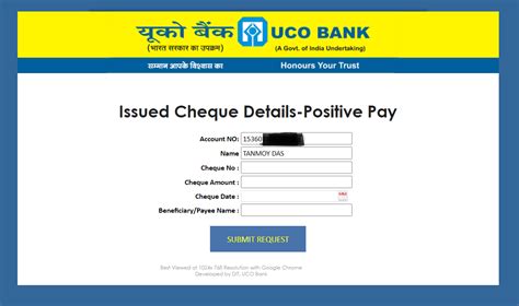 How To Submit Positive Pay Mandate In Uco Bank Online Without E Banking