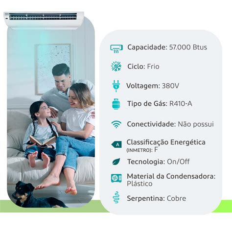 Ar Condicionado Split Teto On Off Carrier Xperience 57000 BTUs 380V