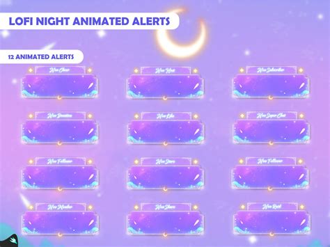 Stream Package Lofi Night Twitch Overlay Animated Alerts Etsy