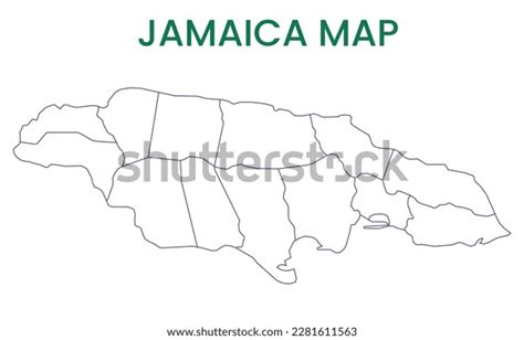 High Detailed Map Jamaica Outline Map Stock Vector (Royalty Free ...