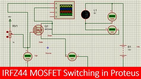 Irfz44 Mosfet Simulation Proteus Tutorial Youtube