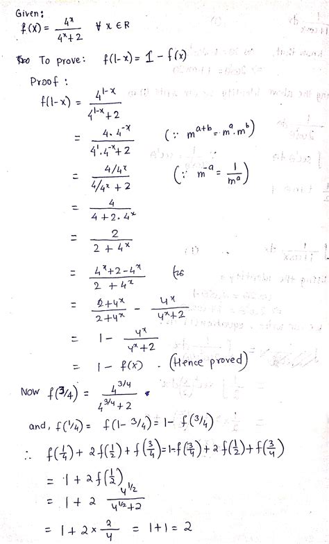 If The Function Fr→ R Defined By Fx 4x4x2 Then Show That F1