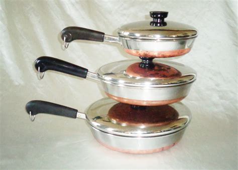 Copper Clad 1801 Revere Ware 7 9 10 Inch Skillet Fry Pans W Etsy Revere Ware Flush Light