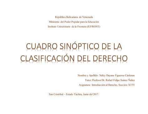 Clasificacion De Derecho 1