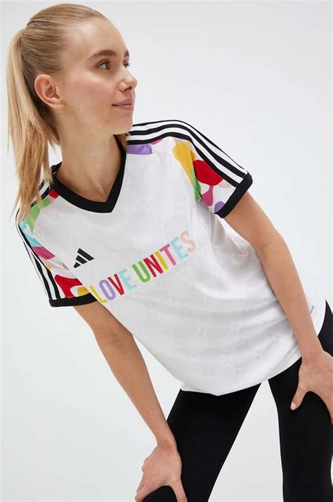 Adidas Performance T Shirt Treningowy Pride Tiro Kolor Biały