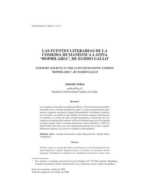 Las fuentes literarias de la comedia humanÃstica latina Dialnet