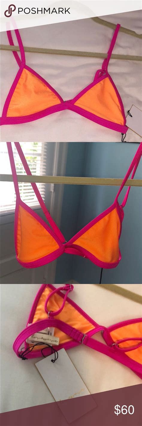 Bright Pink Orange Bikini Top From Revolve The Patti In Pink Papaya