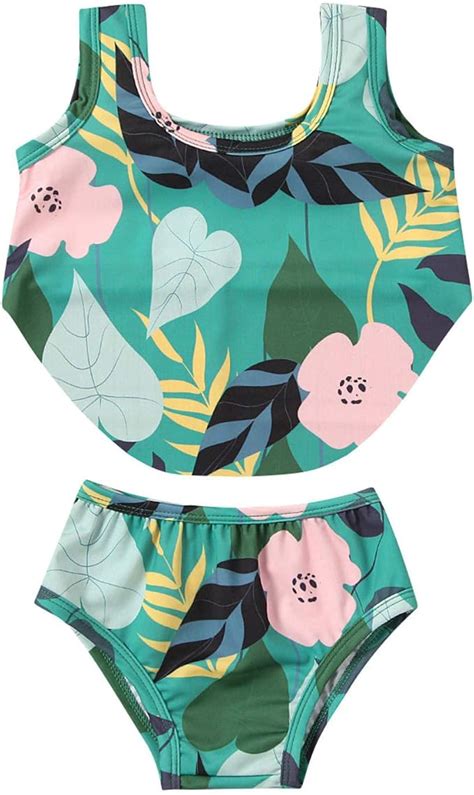 Stormdoing Schwimmer Bikini Set für Kinder Baby Mädchen Blumendruck Bademode Bikini Sommer