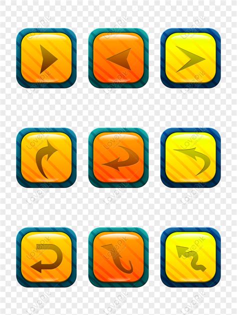 Free Set Of Game Ui Style Arrows Pointing To Icon Material Elements