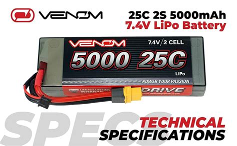 Amazon Venom Heavy Duty 2S LiPo Battery 25C 2S 5000mAh 7 4V LiPo