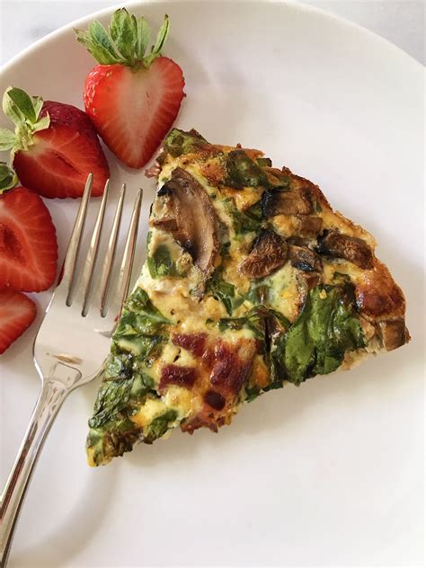 Spinach Mushroom And Bacon Crustless Quiche