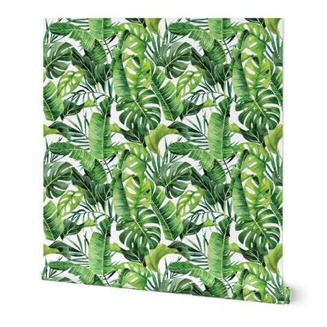 Tropical Foliage Wallpaper | Spoonflower