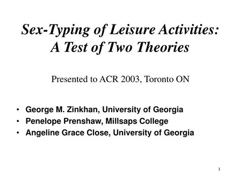 Ppt Sex Typing Of Leisure Activities A Test Of Two Theories Presented To Acr 2003 Toronto On