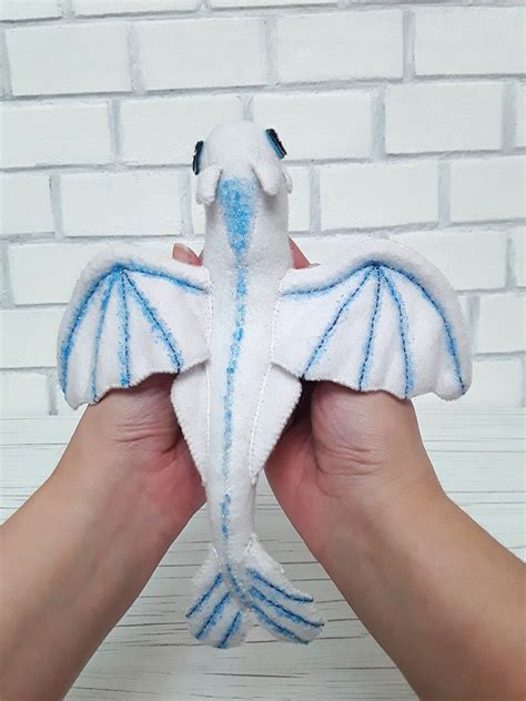 White Dragon Plush Poseable Dragon Toy Cute Dragon Plush Etsy