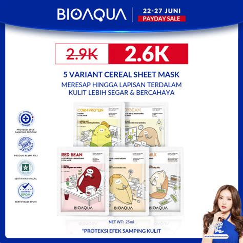 Bioaqua Masker Wajah Cereal Sheet Mask Biji Buah Face Mask Ml