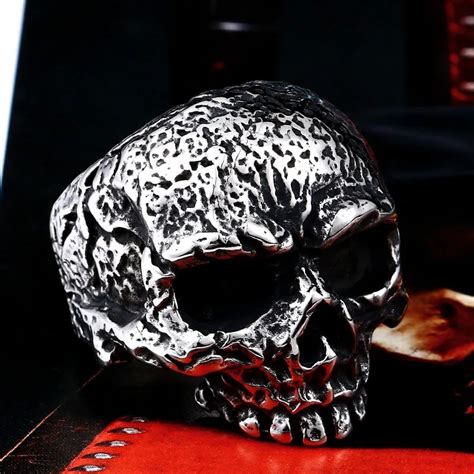 Beier New Store 316L Stainless Steel Ring High Quality Skull Punk Men