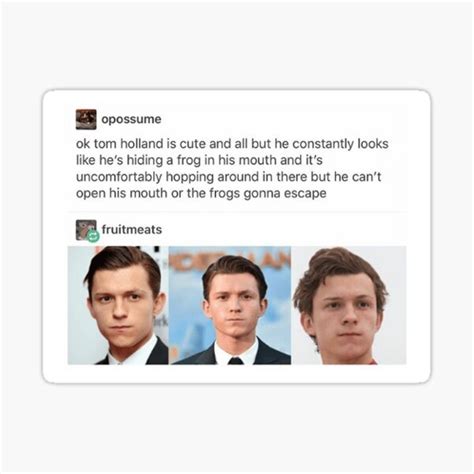 "Tom Holland Frog Meme" Sticker for Sale by mayapl | Redbubble