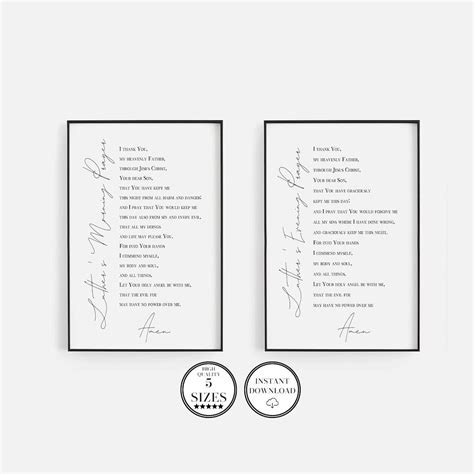 Luther S Morning Prayer And Luther S Evening Prayer Set Of 2 Prayers