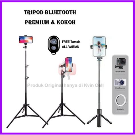 Jual Tripod Hp Handphone Bluetooth 3 In 1 Remote Mini Ring Light Kamera