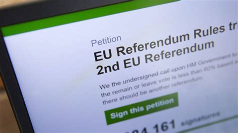 Brexit Petition For Second Eu Referendum Rejected Bbc News