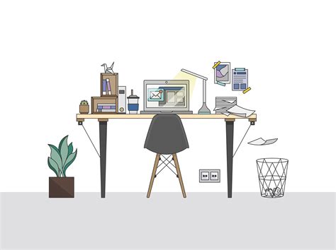 Home Office Workspace Illustration Download Free Vectors Clipart