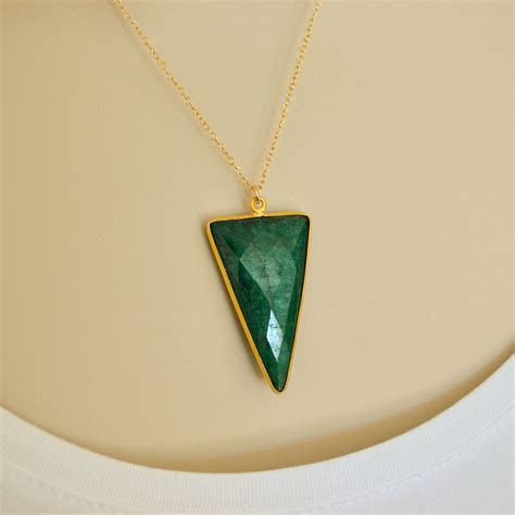 Emerald Necklace Gold Emerald Pendant Necklace May