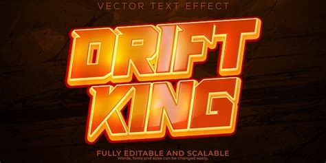 Premium Vector Drift King Text Effect Editable Race And Sport Text Style