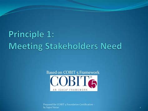 Cobit 5 Principle 1