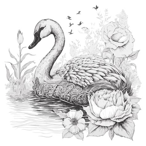 Premium Vector | Swan watercolor painting